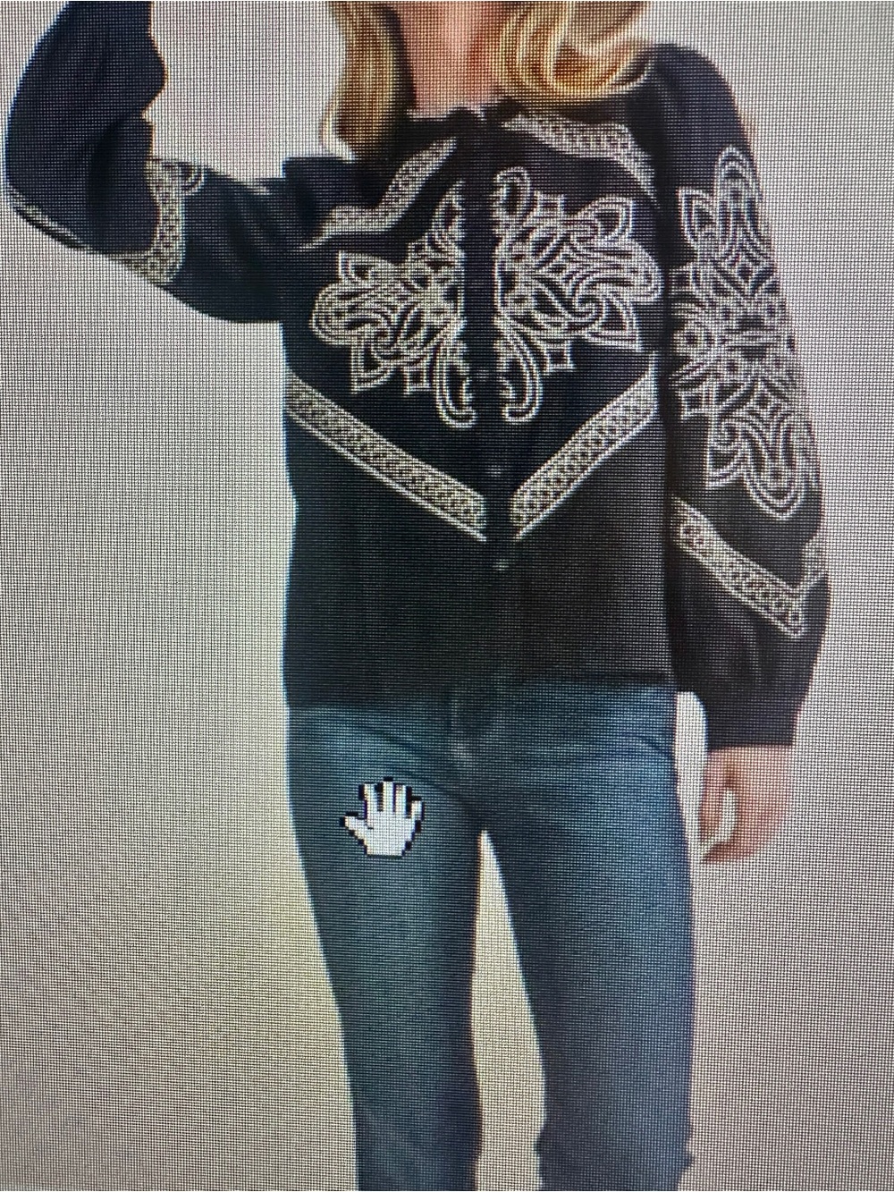&Merci Embroidered Black Women's Top NWT